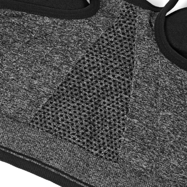 Yoga Tränings-BH Andningsbar Trådlös Vadderad Push Up Sporttopp Fitness Gym Yoga Tränings-BH GRAY S