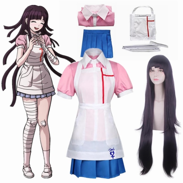 Danganronpa Mikan Tsumiki Anime-asu Naisten Mekko Cosplay-puku Vaatteet A2 S