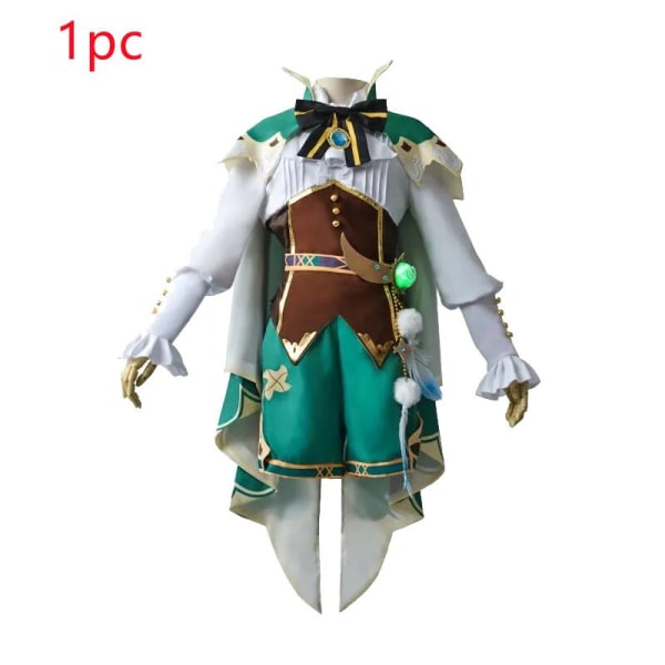Venti Kostume Spil Genshin Impact Anime Cosplay Tilbehør Rekvisitter Paryk Kappe Sæt Halloween Gave wig One Size