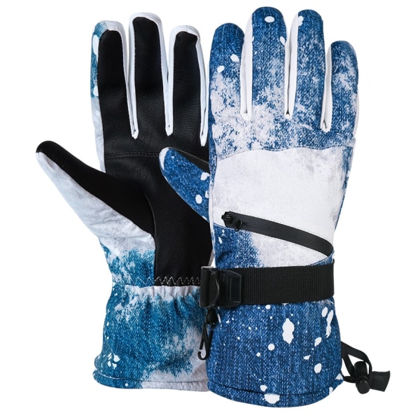 Vinter Snowboard Skidhandskar PU Läder Halkfri pekskärm Vattentät Motorcykel Cykling Fleece Varm snö Handskar Unisex Snowboard Gloves2 XL