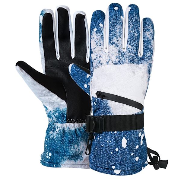 Vinter Snowboard Skidhandskar PU Läder Halkfria Pekskärm Vattentäta Motorcykel Cykling Fleece Varma Snöhandskar Unisex Snowboard Gloves2 M