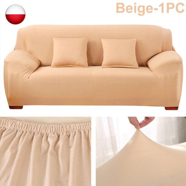 Elastiskt sofföverdrag för vardagsrum Enfärgat sofföverdrag Stretch Sofföverdrag Hörn 1/2/3/4 Sits L-formad Soffa Behöver Köpa 2st Camel--1PC 3 seat 190-230cm