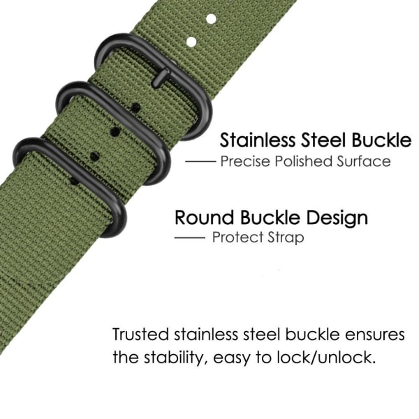 Snabbfäste Klockarmband för Män Kvinnor Premium Nylon NATO Klockarmband med Svart Rostfritt Spänne -18mm, 20mm, 22mm, 24mm rainbow 22mm