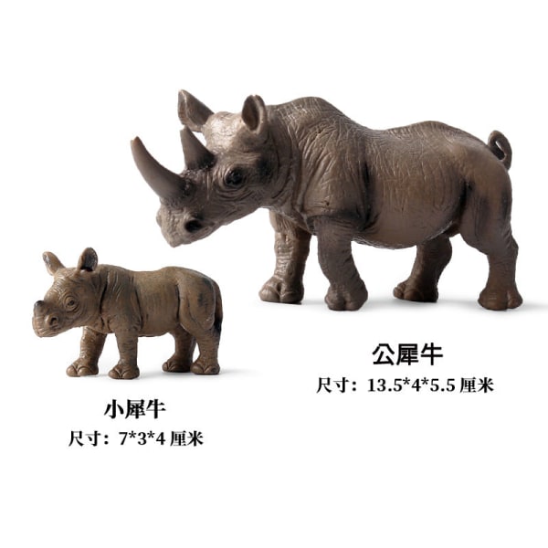 Vilde Dyremodel Legetøj Dekoration Solid Tiger Løve Flodhest Næsehorn Elefant Panda Ko Sæt Børnelegetøj zjs-female donkey donkey kid