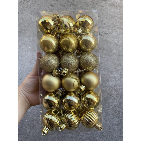 Christmas Ball Set 4cm Juldekorationer Julgransdekoration Ball Specialformade bollar 4cm36 gold