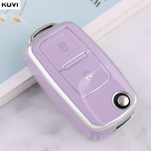 2 3 Knappar TPU Bilnyckelfodral Skal Fob För MK4 Bora Golf 4 5 6 Jetta Passat Polo Bora Touran Skoda Seat 3 Button White