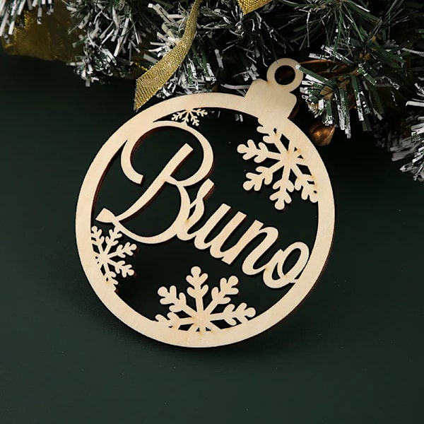 Personliga julgranskulor Julgransdekorationer Personlig Prydnad Laserskurna Namn Jul Anpassade Presentetiketter Namndekor Mirror Gold Round  10CM