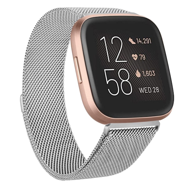 Metallreim for Fitbit Versa 2 Lite Sense-bånd Armbånd for Fitbit Versa 3 Håndledd Milanese Erstatningsarmbånd Klokkereim gun-col for Versa 3