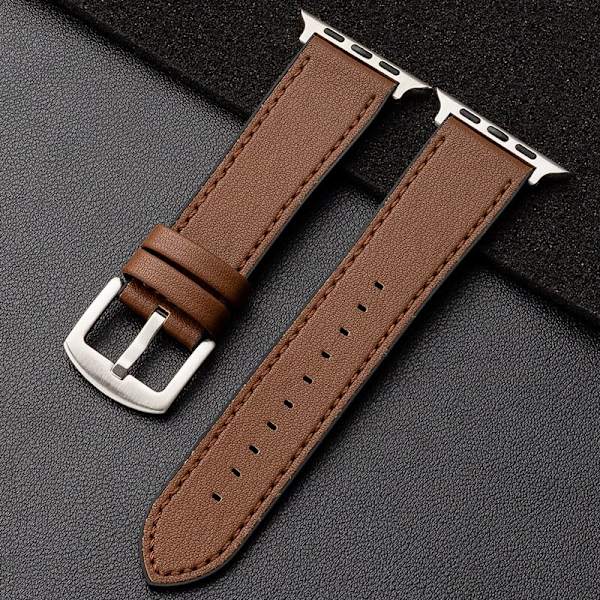 Klockarmband för Apple Watch iWatch 38/40/41mm AM Silikon Laminat-Mörkbrun Linje