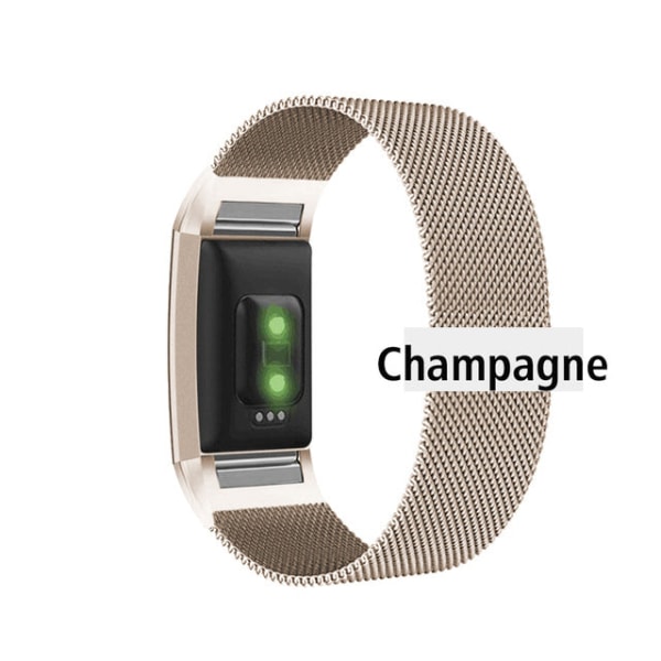 Magnetisk Milanese Loop-rem i rustfritt stål for Fitbit Charge 2-rem Erstatningsarmbånd for Fitbit Charge 3 4 Klokkebånd Blue L--225mm--Charge 2