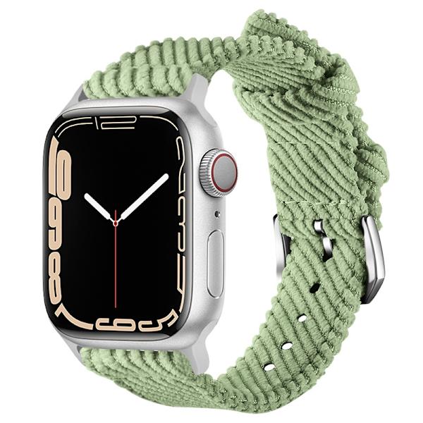 Klockarmband för Apple Watch iWatch Platt gränssnitt 22mm grön-silver spänne