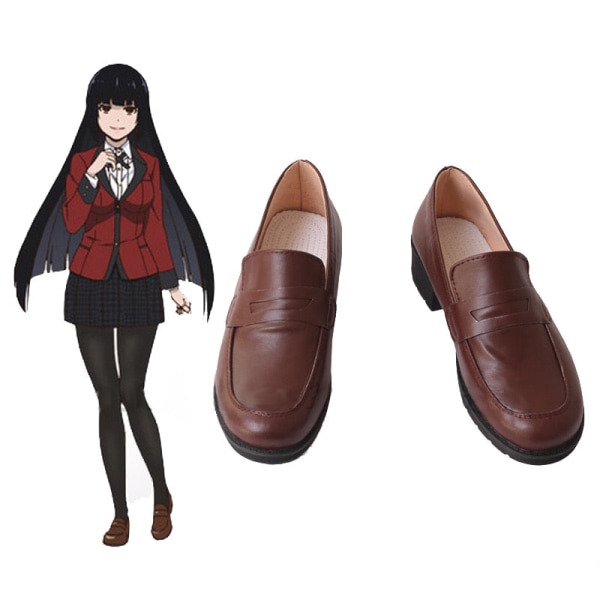 Jabami Yumeko Cosplay Skor Kakegurui Spelberoende Yumeko Jabami Cosplay Kostym och peruker Halloween Kvinna Festdräkter Wig and Costume L