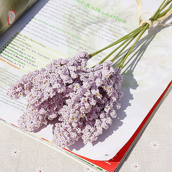 6 Stycken/Knippe PE Lavendel Billig Konstgjord Blomma Grossist Växt Väggdekoration Bukett Material Manuell Gör-det-själv Vasar för Hemmet 3