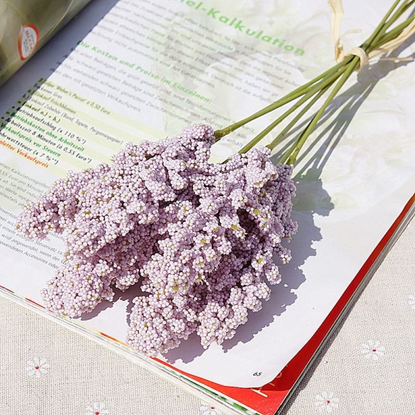6 Stykker/Bundt PE Lavendel Billig Kunstig Blomst Engros Plant Vægdekoration Buket Materiale Manuel Diy Vaser til Hjemmet 8