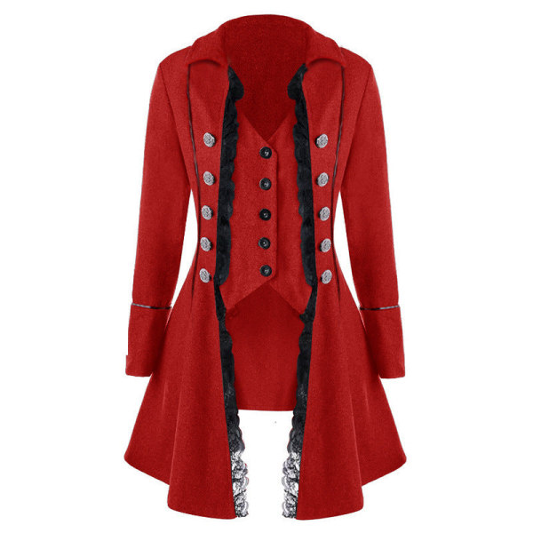 Victorian Naiset Steampunk Vintage Cosplay Asut Elegantit Juhlat Pitsi Trenssitakit Slim Liivit Takit Lava Goottilaiset Retro Vaatteet Gray L