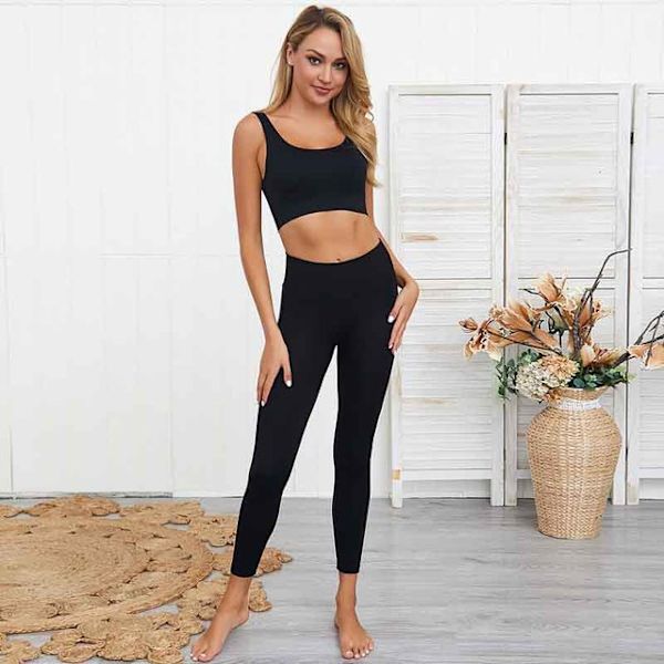 Joogasetit Naisille Urheilupuku Kuntosali Juoksu Treenaus Fitnesssetti Urheiluliivit + Housut PinkSet M