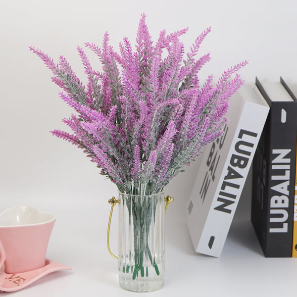 Kunstige blomster, kuldebestandig lavendel og brudeslør, 6 stiler, romantisk Valentinsdag bryllupsdekorasjon, evig blomstergave JY009-E