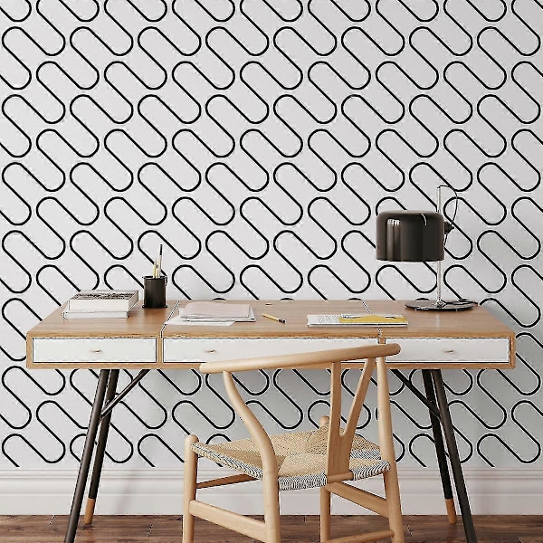 Linear Curve -tapetti, musta/valkoinen Black/White