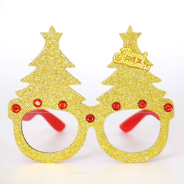 Julepynt Juleprodukter Snemand Gevirer Julebriller Dekoration Festartikler Golden Christmas tree