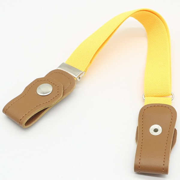 Barnbälte Elastiskt Bälte för Barn Pojkar och Flickor Elastiskt Byxbälte Barn Anti-Fall Byxbälte Tryckknapp Gray bottom 2 yellow strip