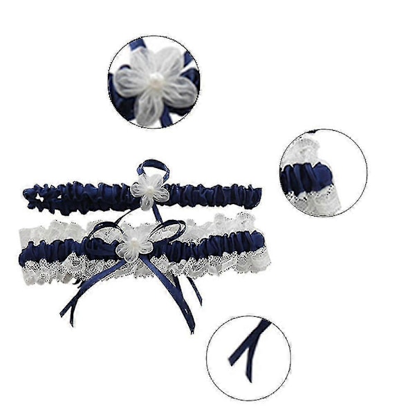 Spetsstrumpband Set Bröllop Strumpband Bälte Blomma Blommig Design Strumpband För Brud