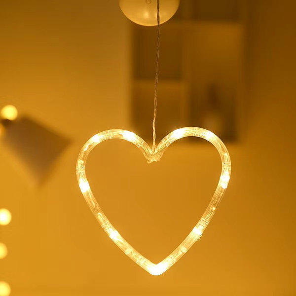 LED Juledekorasjonslys Vindus-sugekopp Lys Klokke Juletre Elg Julearrangement Feststemningslys Love