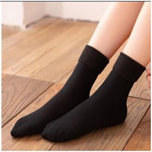 Tykkere Varme Lange Sokker cashVinter Kvinder Lange Strømper Varme Lårhøje Sokker Damer Over Knæstrømper Vinter Termiske Sokker Black Short One Size