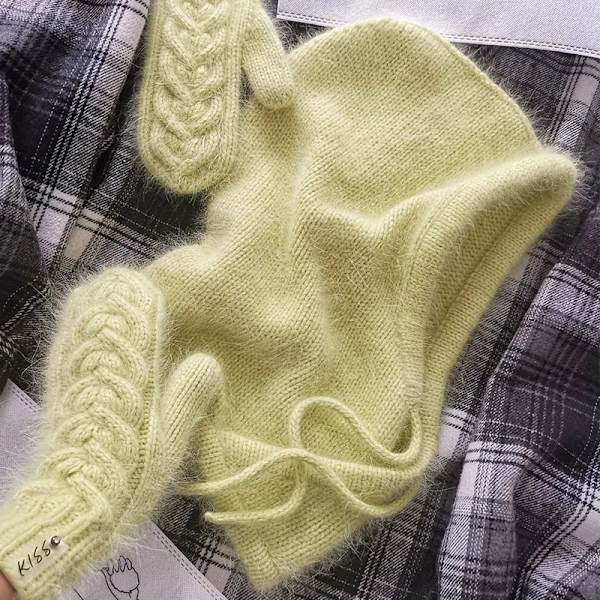 Västernstil Höst och Vinter Mode Varm Halsduk Nackskydd Integrerad Ullstickad Mössa Dam Fluorescent yellow