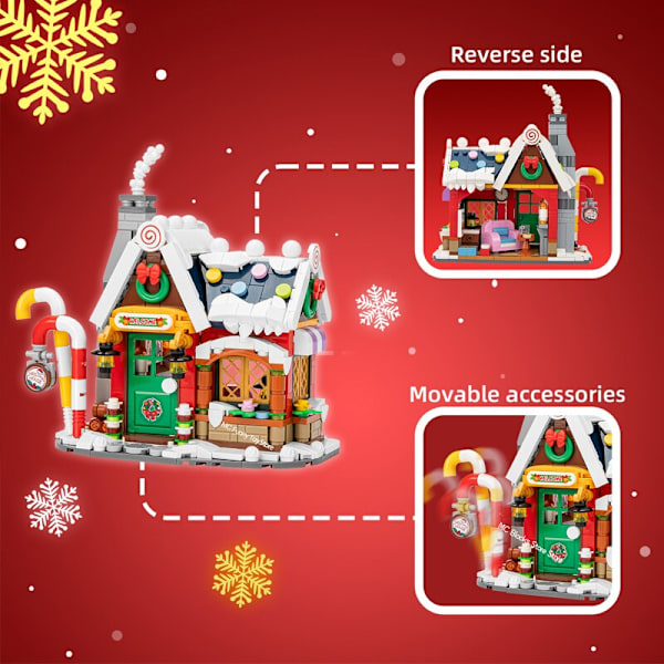 LOZ Mini Joulu Joulupukin Talo Malli Rakennuspalikka Lumimies Nuket Arkkitehtuuri Tiilet DIY Joululelu Lapsille Lahjoja 788pcs no box 12*13*5cm
