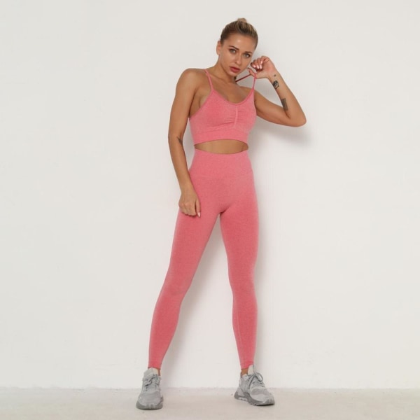 Set Sportdräkt Kvinnor Träning Sportoutfit Fitness Set Bluelongset L