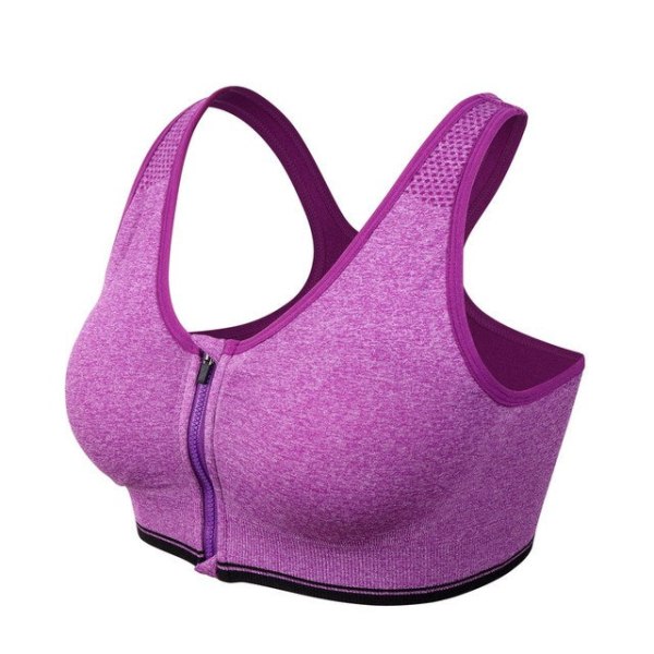 Yoga Tränings-BH Andningsbar Trådlös Vadderad Push Up Sporttopp Fitness Gym Yoga Tränings-BH Flesh XL