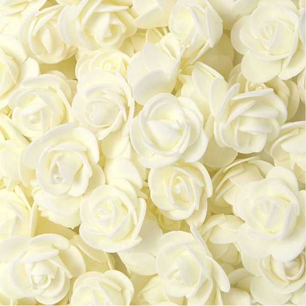 50/100/200/500 stk. 3 cm Skumroser til Bjørn Kunstige Blomster DIY Gaveæske Bryllup Dekorativ Jule Hjemmeindretning 20 Farver White 50