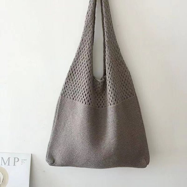 Naisten design-neulekäsilaukut, suuri tilavuus, naisten shopper-laukut, kesän rantakassi, isot käsilaukut, rennot ontot kudotut olkalaukut Khaki