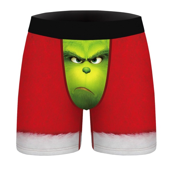 How the Grinch Stole Christmas Cosplay Kalsonger Boxer Man bomull Man Trosor Andas Herr Underkläder Prop 1