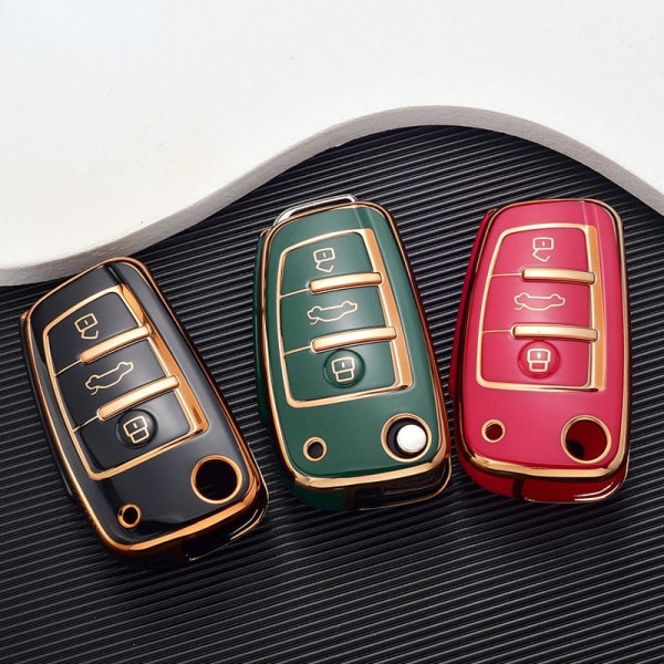 TPU Bil Nøgle Etui Cover Nøgle Skaller Til A1 A3 8P 8L A4 A5 B6 B7 A6 A7 C5 C6 4F Q3 Q5 Q7 TT S3 S4 S6 RS Holder Tilbehør Black