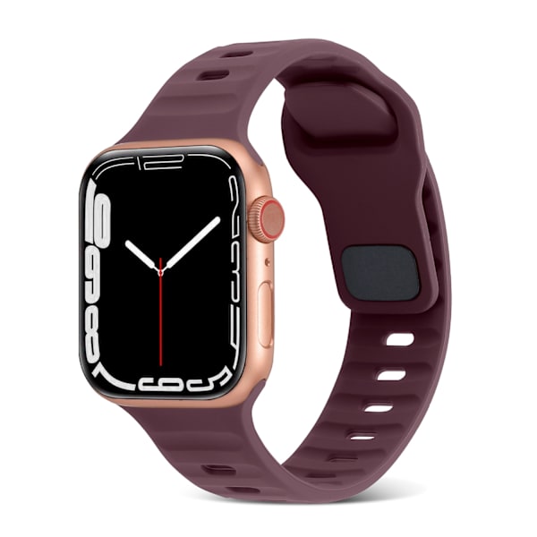 Klockarmband för Apple Watch iWatch 42/44/45/49mm vinröd