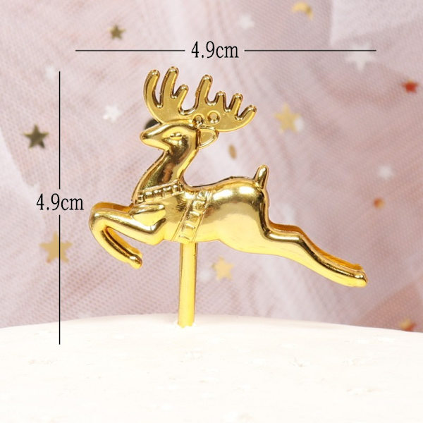 Julekage Dekorativ Indsættelse Græsring Blade Sika Hjort Juletræ Gavepose Fødselsdag Bagning Small Goldeer