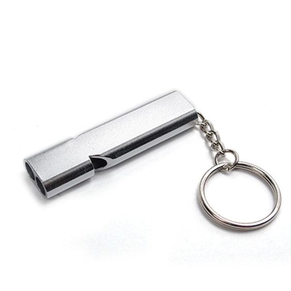1 st Träningsvisselpipa Multifunktionell Mini Visselpipor Aluminiumlegering Nödöverlevnad Visselpipa Nyckelring För Camping Vandring Jakt silver overseas