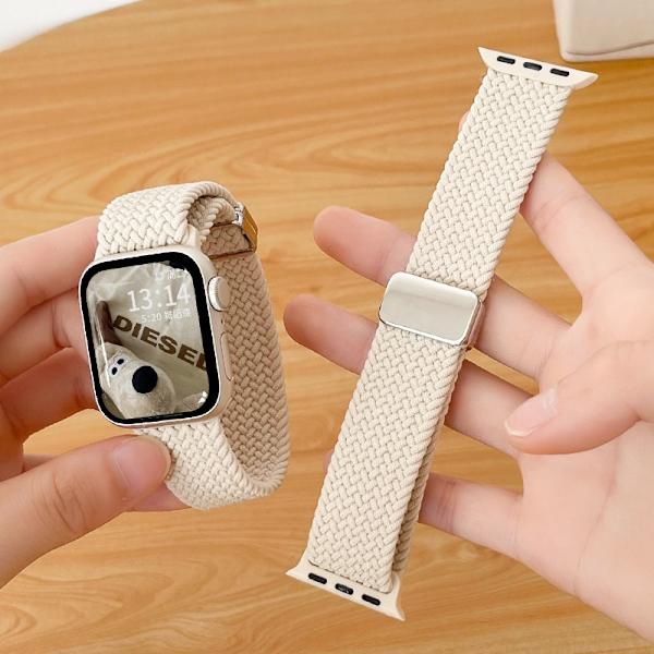 Urrem til Apple Watch iWatch til 1/2/3 generation 42mm rem stjerneskær farve flettet reb elastisk bånd