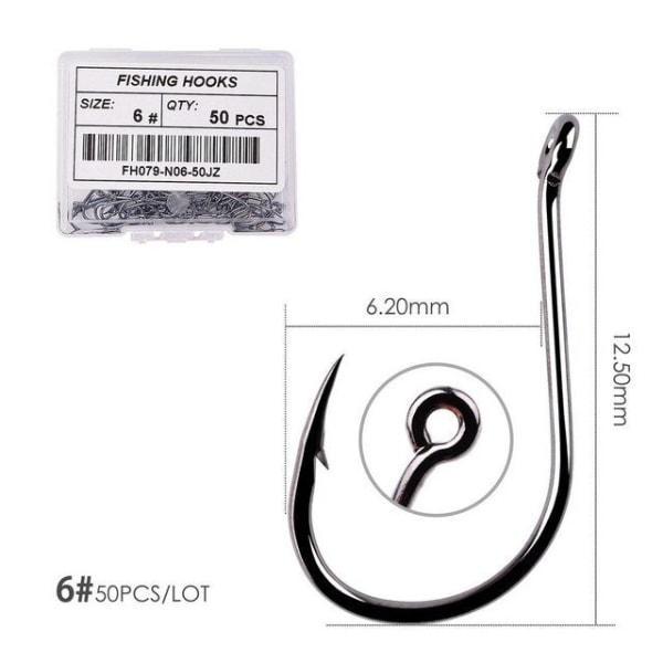 Fishhook 50 stk / 20 stk / Eske Sirkel Karp Øye Fiskekrok Størrelse 2-22# Ringøye Japan Fiskekroker Fiskekroker Enkel Jigg Fiskekrok Utstyr Size 22 - 20pc