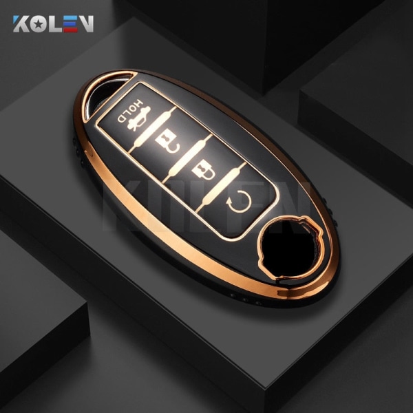 TPU Bil Fjernbetjening Nøgle Etui Cover Skal Til Nissan Qashqai X-Trail T31 T32 Juke J10 J11 Tiida Altima Pathfinder Kicks Til Infiniti B Style Red