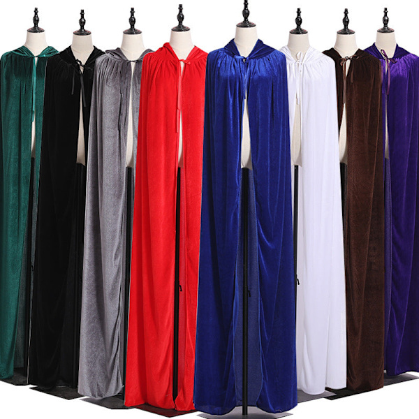 Halloween Kappe Julekostume Cos Død Inverness Troldmand Heks Prins Prinsesse Kappe Robe Red S (length 110CM)
