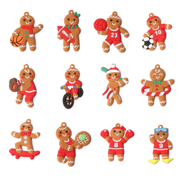 Jul Pepparkaksgubbe PVC Jul Ny Dekoration Julgran Pepparkaksgubbe Snöflinga Hänge Julprodukt jbr05 large
