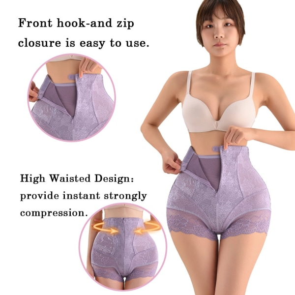 Body Shapewear Trosor Spets Body Shaper Shorts Hög midja Magkontroll Trosor Belly Control Shapewear Shorts Beige SF3932 XL