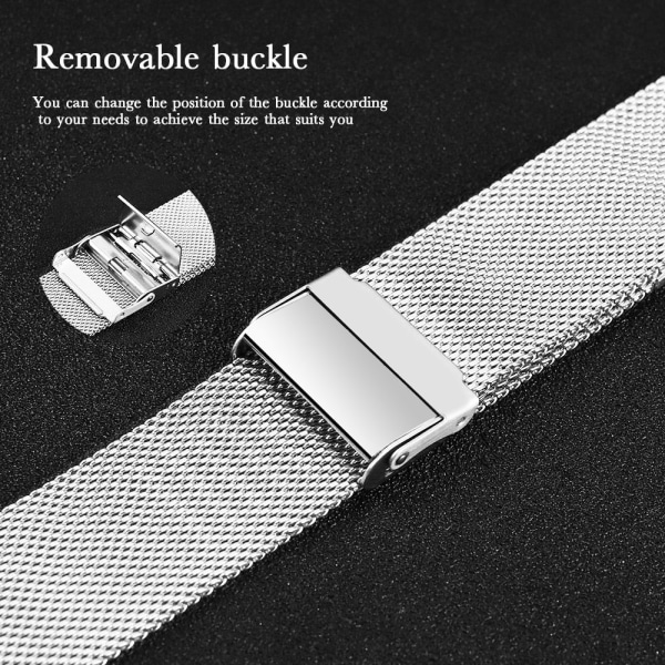 Milanese Loop för Apple Watch Band 6 SE 5 4 44mm 42mm Armband i rostfritt stål Metallarmband av iWatch Series 1 2 3 38mm 40m Silver 42mm