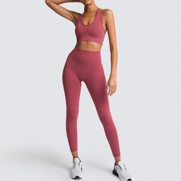 Yoga Sæt Sportstøj Fitness Sæt Sports BH Leggings 2 Dele Sæt Til Yoga Kvinder doushahong S