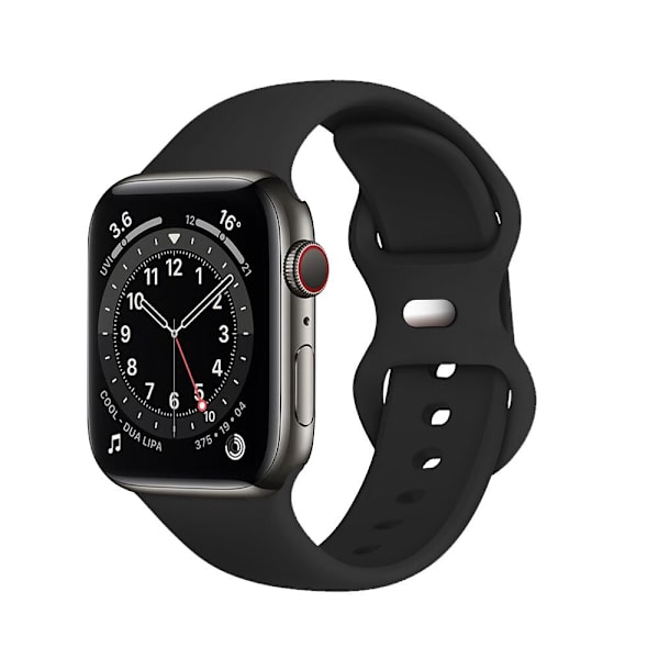 Silikon Sportarmband för Apple Watch Series Se 6 5 4 3 2 1 44mm 40mm Smart Armband Klockarmband Stiftspänne på iWatch 6 38mm 42mm 1 black 38MM or 40MM