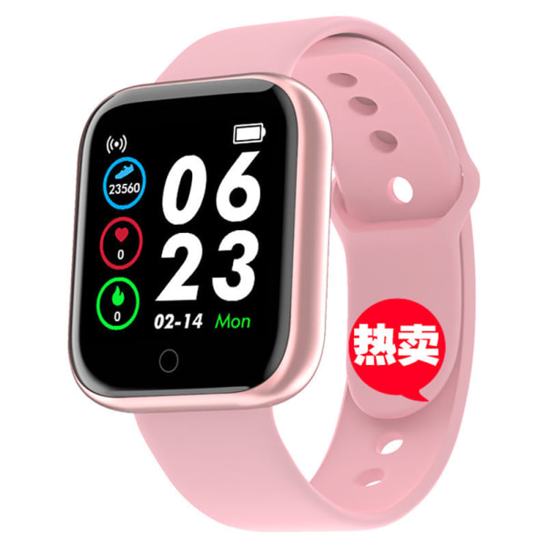 Puls Blodtryck Sömnövervakning Stegräknare Sport Silikon 1,3-tums Bluetooth watch Pink