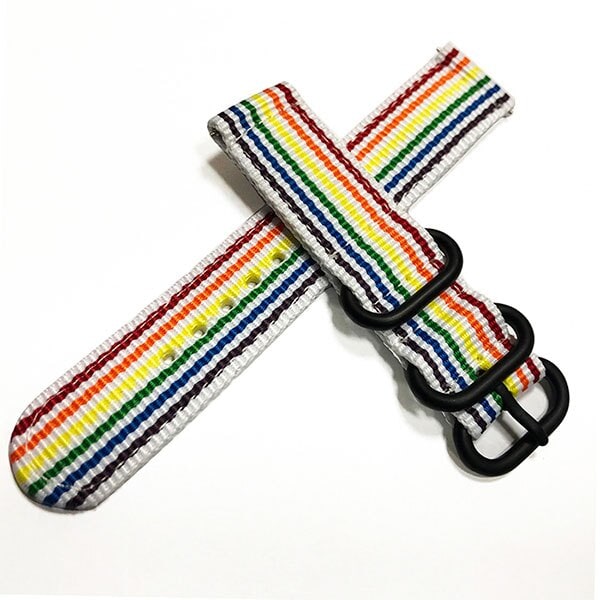 Snabbfäste Klockarmband för Män Kvinnor Premium Nylon NATO Klockarmband med Svart Rostfritt Spänne -18mm, 20mm, 22mm, 24mm BlueWhiteRedWhiteBlu 20mm