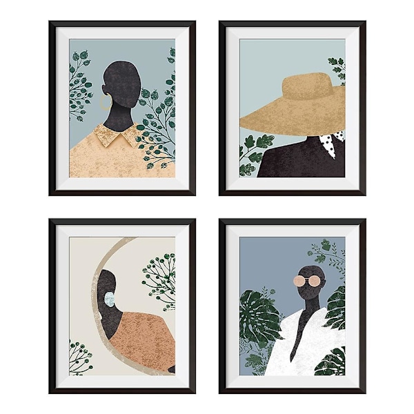 2 x 4 st/set Abstrakt Figur Falsk Ram Väggkonst Målningsdekaler Klistermärke Heminredning
